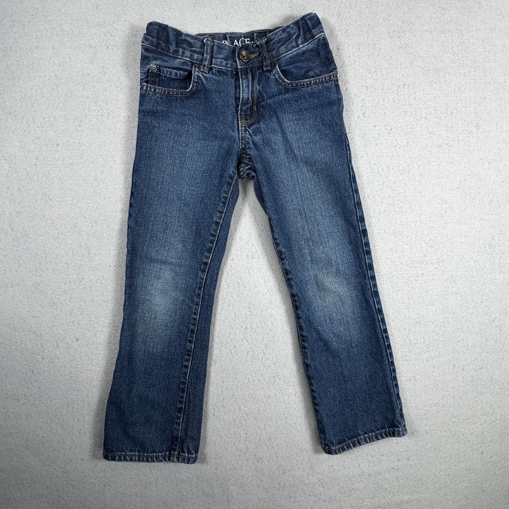 The Childrens Place Boys Bootcut Jeans 6 Dark Wash Blue Western Cowboy Denim
